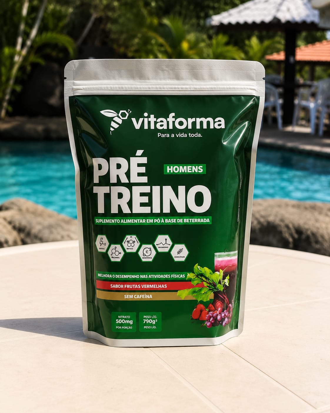 Pré-treino Vitaforma Masculino, embalagem verde